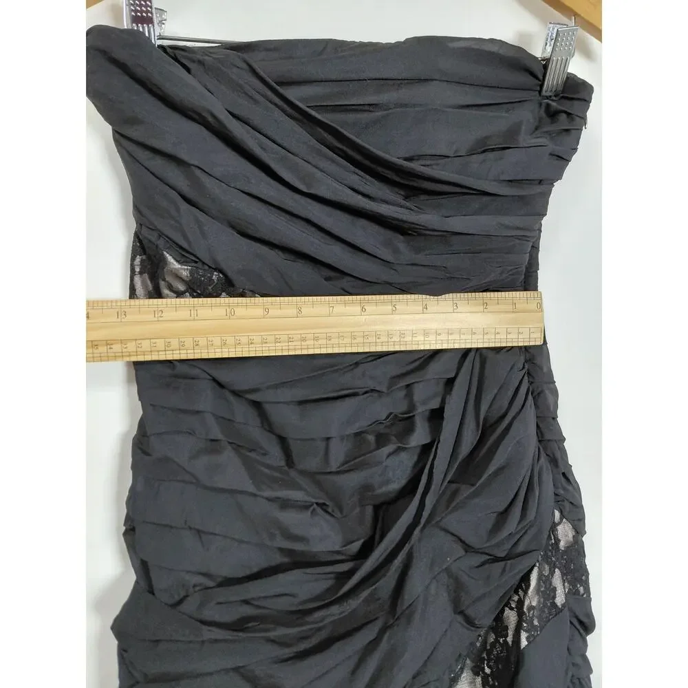 Express Silk Blend Black Short Lined Dress Women Size 6